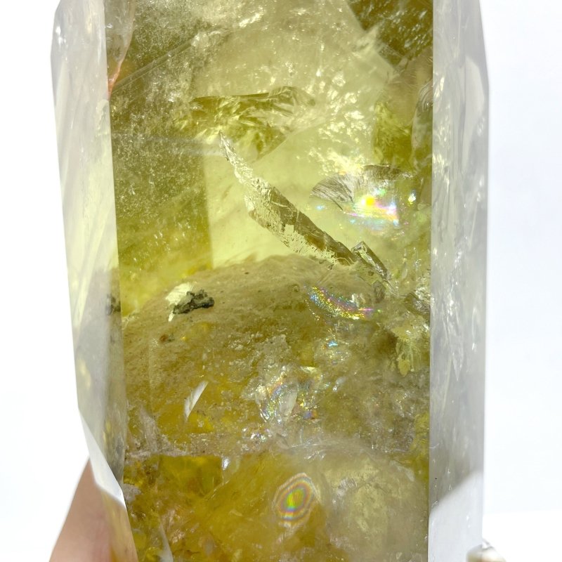 2 Pieces Large Citrine Mountain Tower Raw Bottom With Stand - Wholesale Crystals