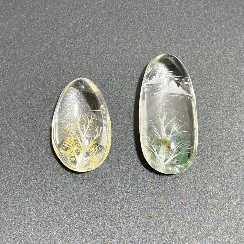 2 Pieces Scenery Garden Quartz Inner Scene Carving -Wholesale Crystals