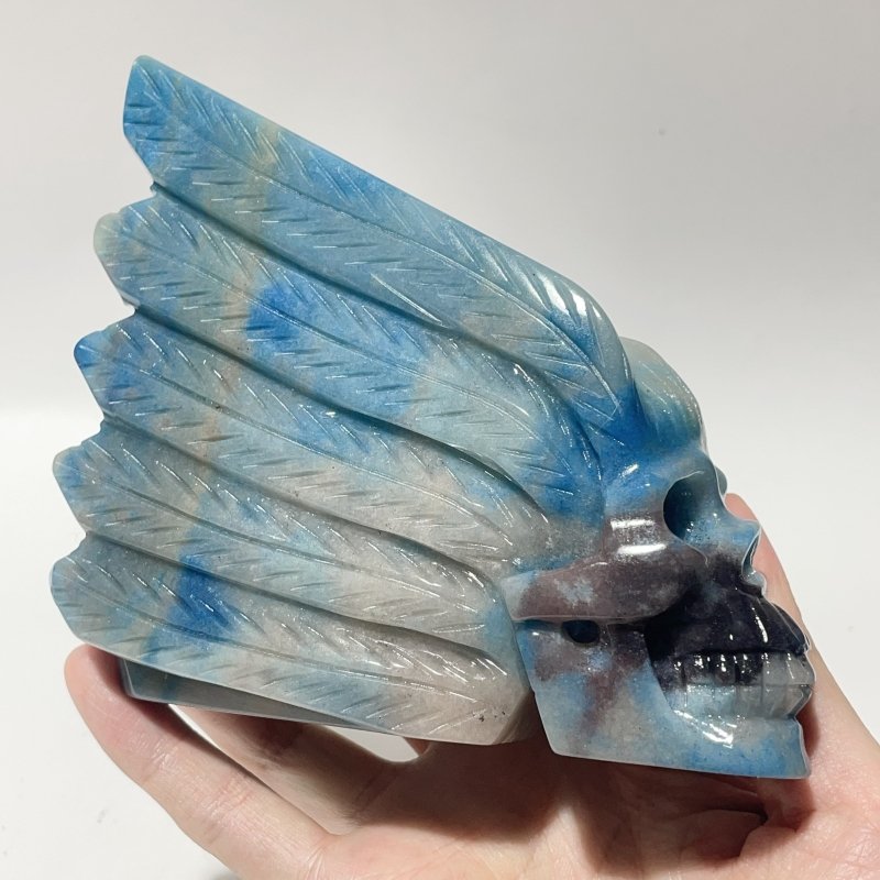 2 Pieces Trolleite Stone Indian Skull Carving - Wholesale Crystals