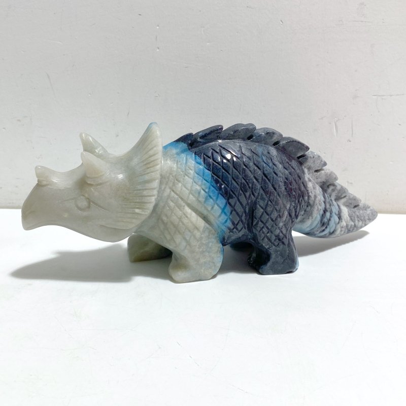 2 Pieces Trolleite Triceratops Three-horned Dinosaur Carving -Wholesale Crystals