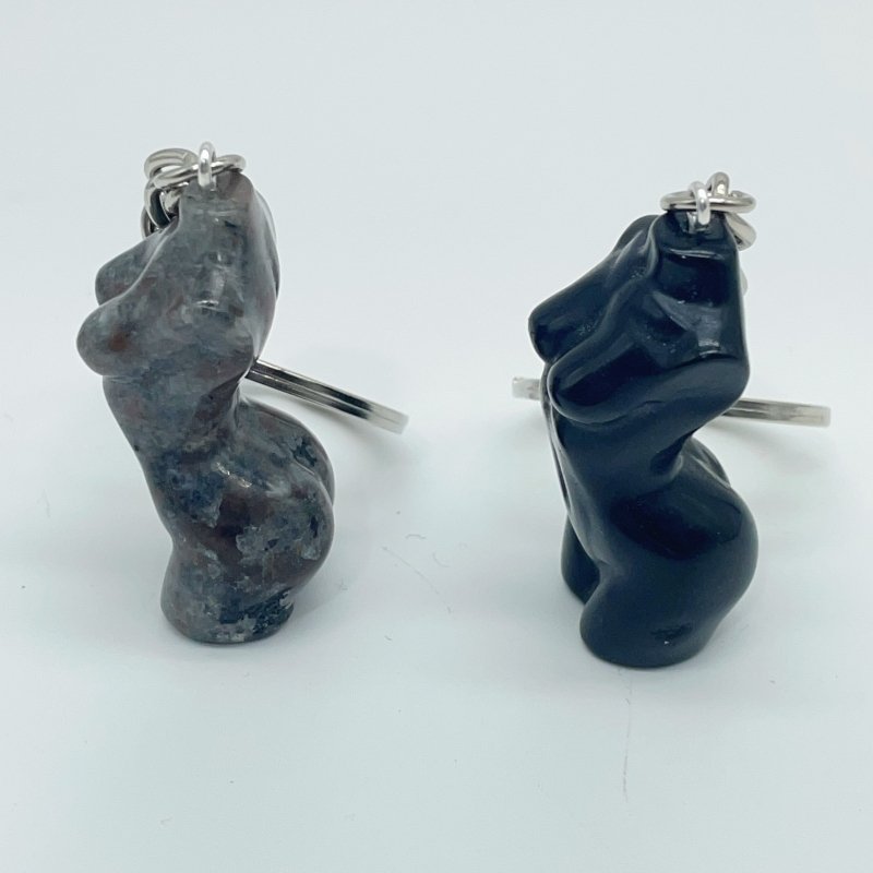 2 Types 4cm Goddess Carving Keychain Yooperlite Obsidian -Wholesale Crystals