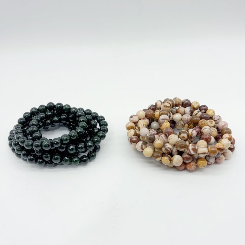 2 Types Bracelet Green Sandstone Australia Zebra Jasper Bracelet Wholesale -Wholesale Crystals