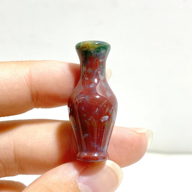 2 Types Vase Carving Wholesale Ocean Jasper Rhodonite -Wholesale Crystals