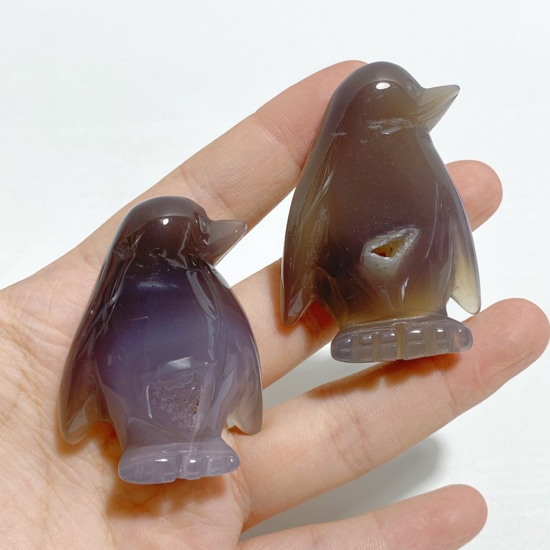 20 Pieces Geode Druzy Agate Penguin Carving -Wholesale Crystals