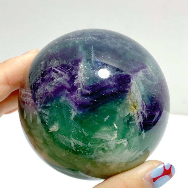 21 Pieces Beautiful Feather Fluorite Sphere - Wholesale Crystals