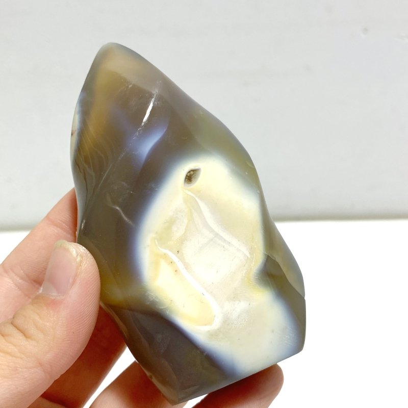 21 Pieces Black Orca Agate Flame Carving 1 - Wholesale Crystals