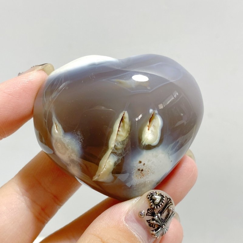 21 Pieces Black Orca Agate Heart 5 -Wholesale Crystals