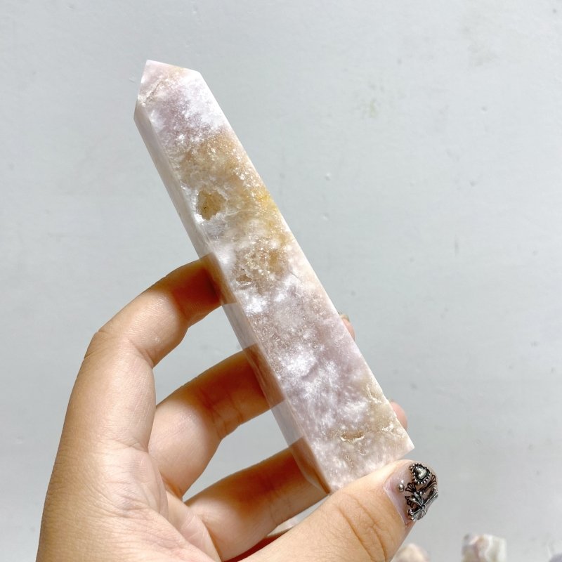 23 Pieces Sakura Flower Agate Four-Sided Tower Points -Wholesale Crystals