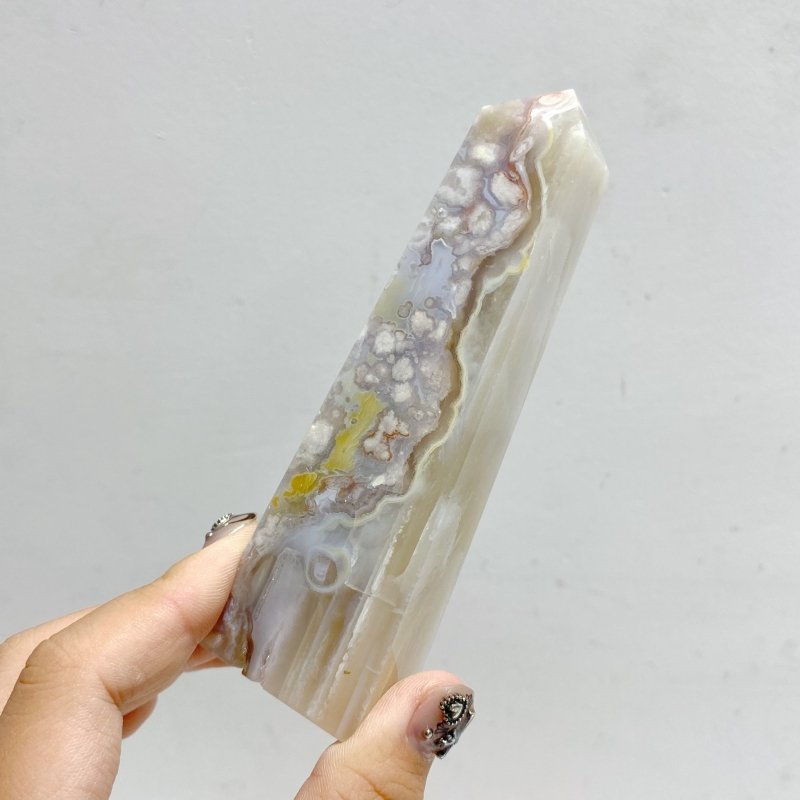 23 Pieces Sakura Flower Agate Four-Sided Tower Points -Wholesale Crystals