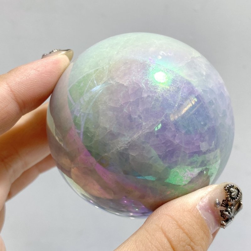 24 Pieces Aura Blue Calcite Spheres -Wholesale Crystals