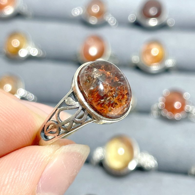 24 Pieces Beautiful S925 Sterling Silver Garden Quartz Different Styles Ring - Wholesale Crystals