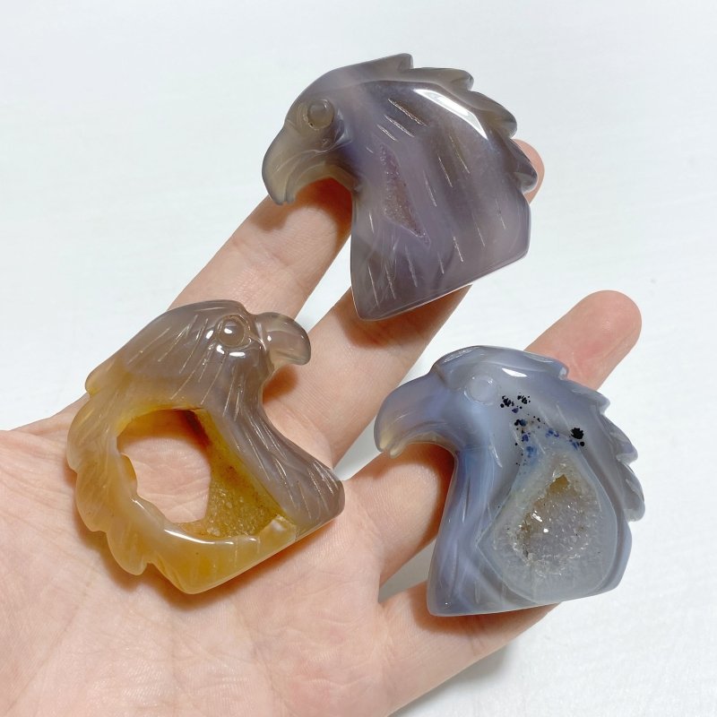 25 Pieces Geode Druzy Agate Eagle Carving -Wholesale Crystals