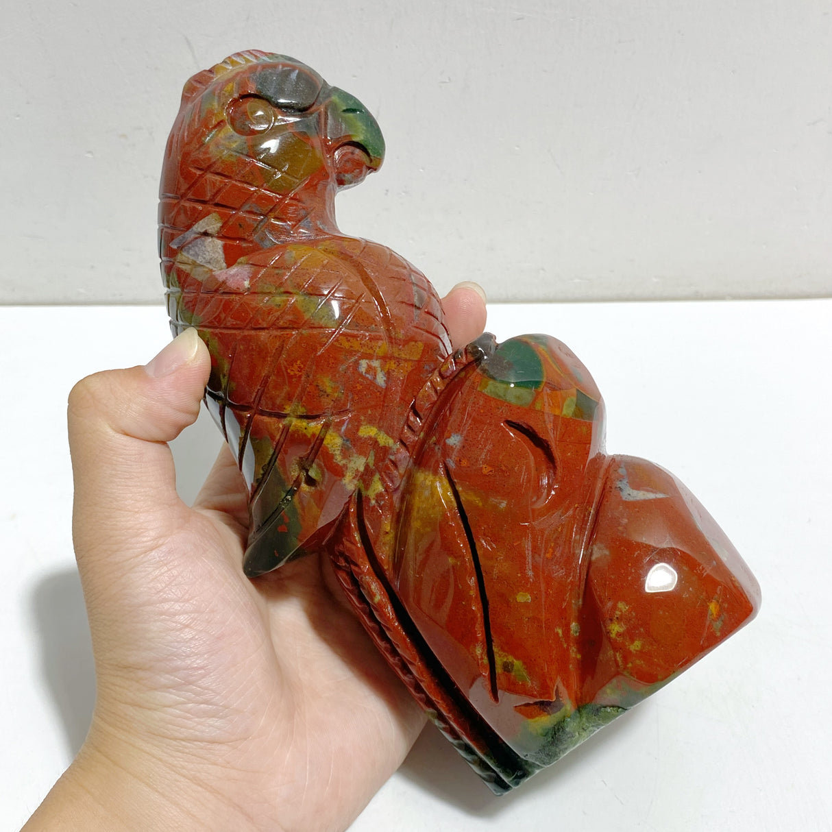 Large Ocean Jasper Parrot Carving