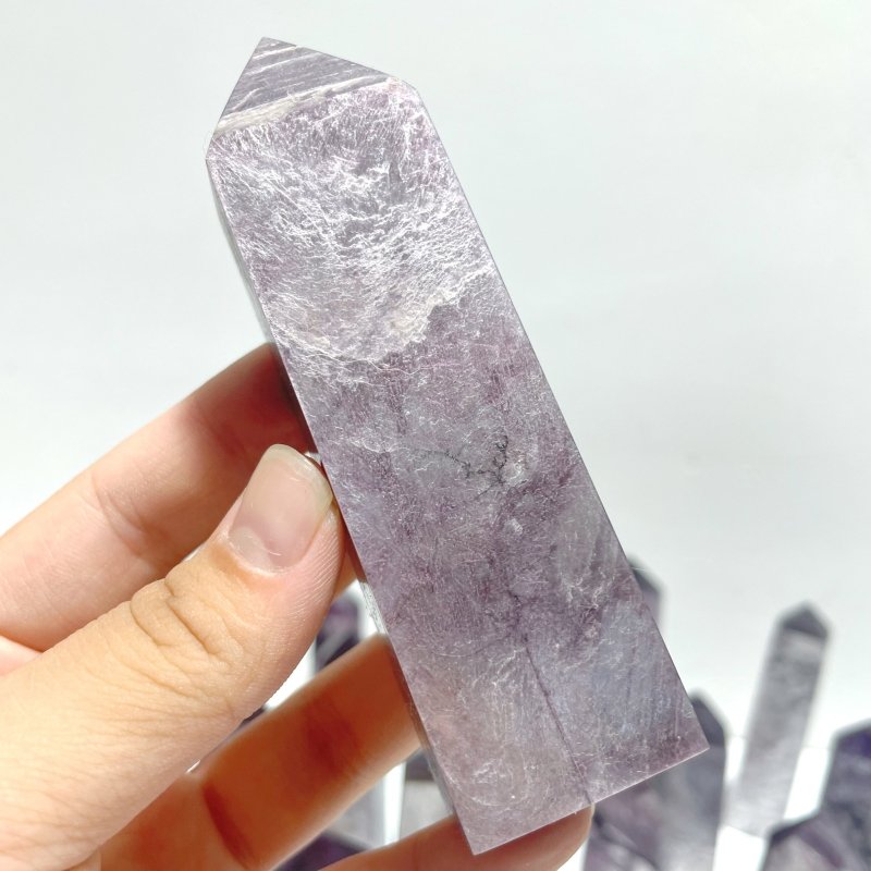 26 Pieces Purple Spark Lepidolite Four - Sided Tower - Wholesale Crystals