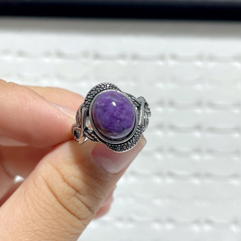 28 Pieces Charoite Different Styles Ring 8 - Wholesale Crystals