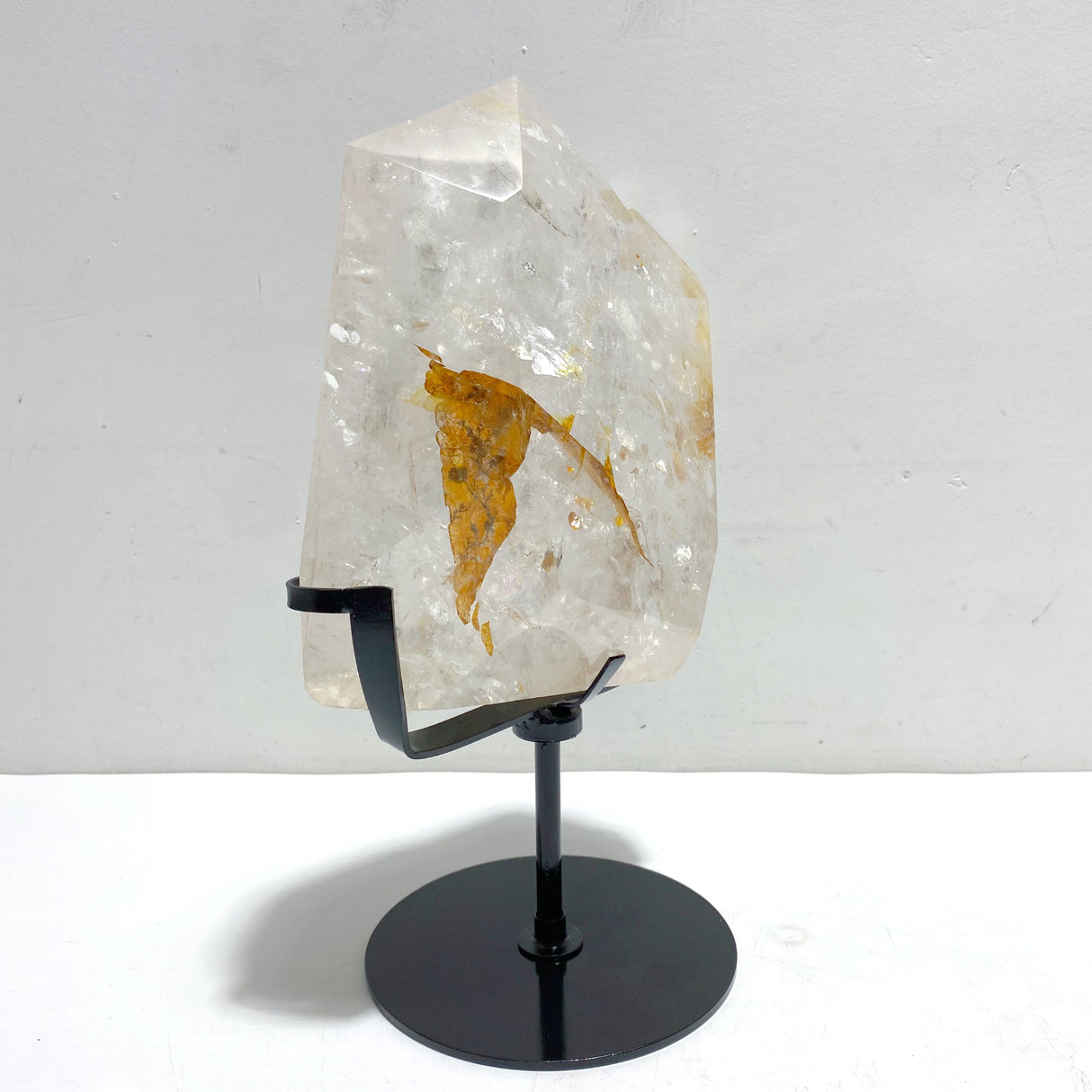 Unique Fire Quartz Dentritic Quartz Double Point With Rainbow With Stand