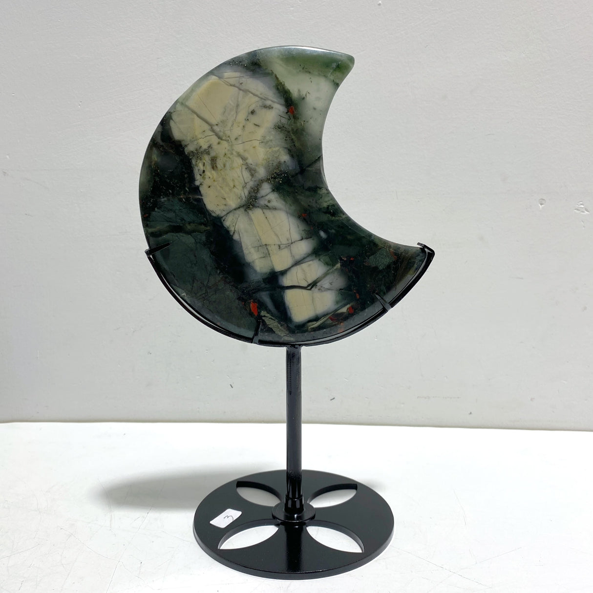 5 Pieces Africa Blood Stone Moon Carving With Stand