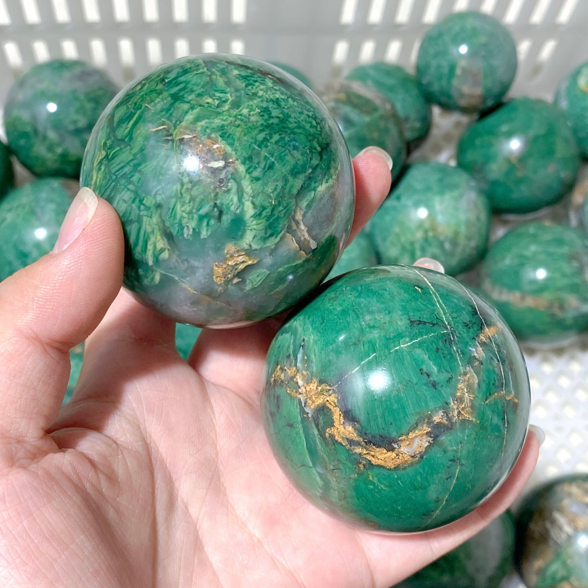60 Pieces Africa Jade Spheres (Sea Freight Only)