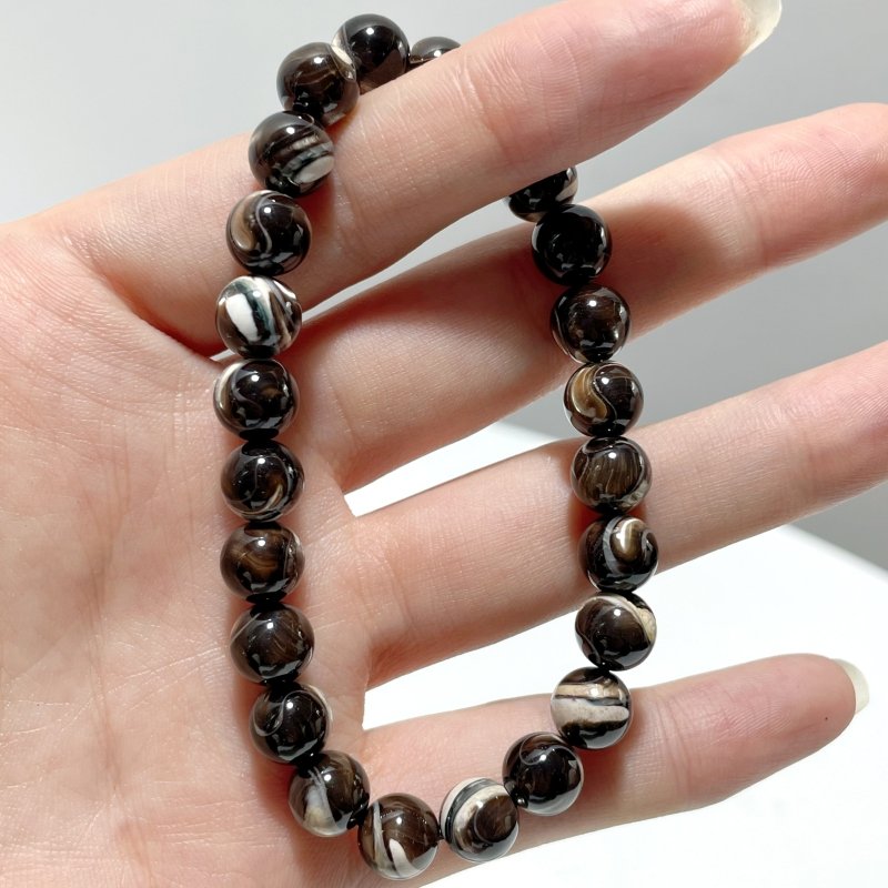 3 Colors Mother of Pearl Mop Shell Round Shells Bracelet Wholesale - Wholesale Crystals