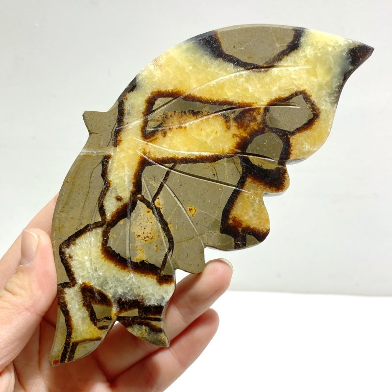 3 Pairs Septarium Butterfly Wing Carving With Stand 4 - Wholesale Crystals