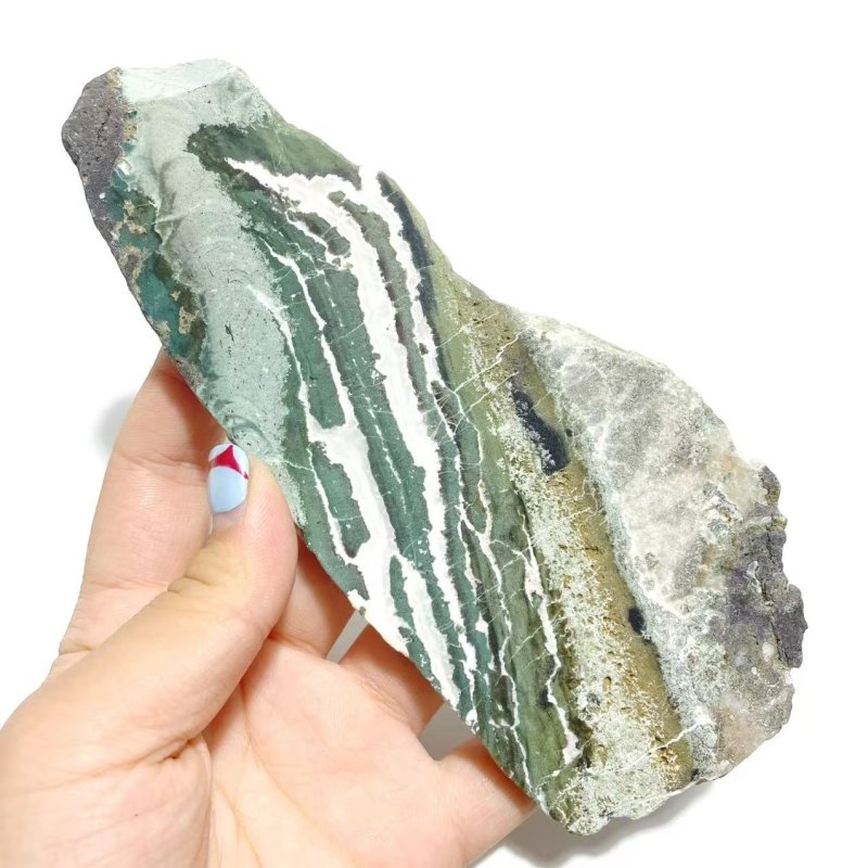 3 Pairs Stripe Moss Agate Slab Butterfly Wing With Stand - Wholesale Crystals