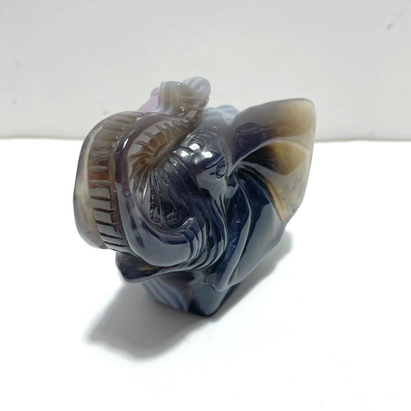 3 Pieces Amethyst Mixed Geode Druzy Agate Elephant Animal Carving A14 - Wholesale Crystals