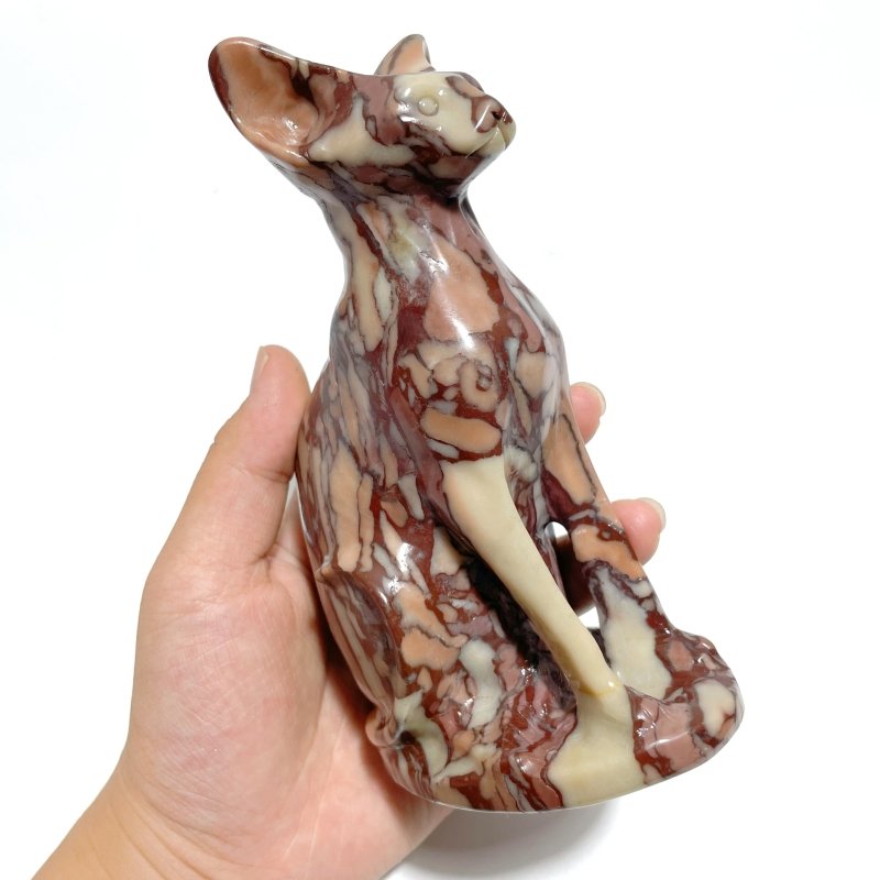 3 Pieces China Red Stone Cat Carving - Wholesale Crystals