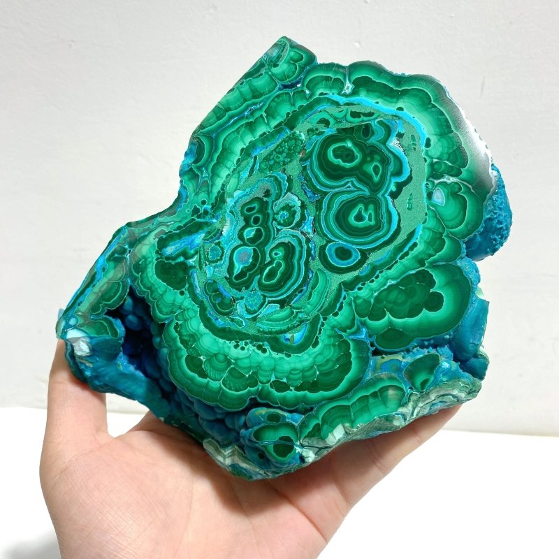 3 Pieces High Quality Beautiful Chrysocolla Mixed Malachite Slab Specimen 8 - Wholesale Crystals