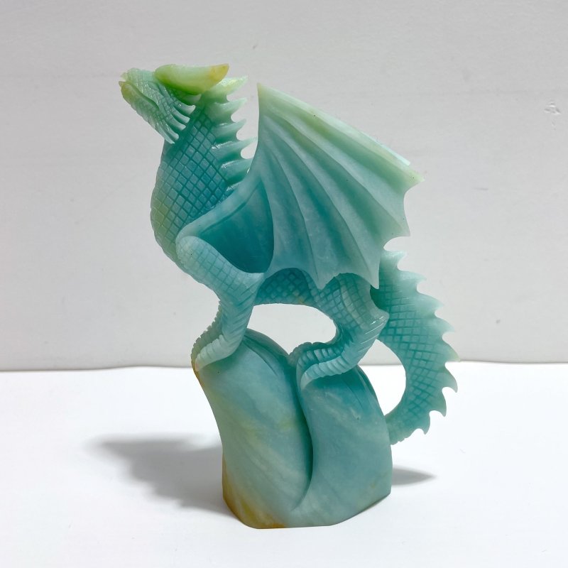 3 Pieces High Quality Caribbean Calcite Flying Dragon Castle Carving - Wholesale Crystals