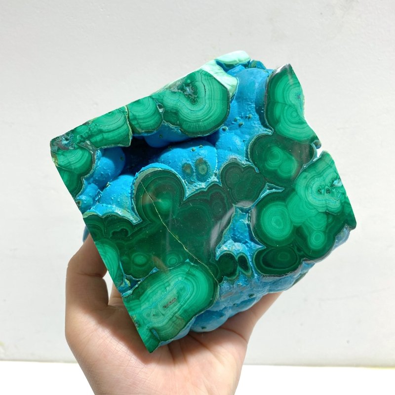 3 Pieces High Quality Chrysocolla Mixed Malachite Slab Specimen 11 - Wholesale Crystals