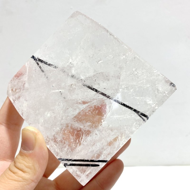 3 Pieces High Quality Clear Quartz With Black Tourmaline Free Form - Wholesale Crystals