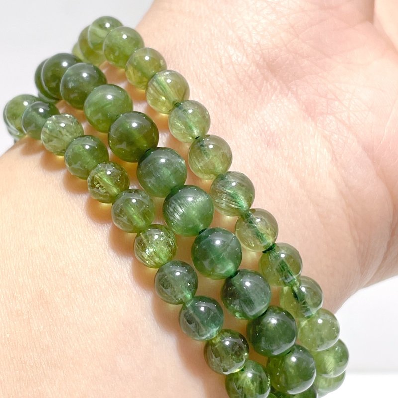 3 Pieces High Quality Green Apatite Cat Eye Bracelet - Wholesale Crystals