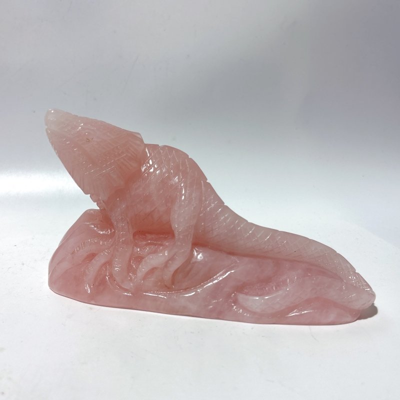 3 Pieces High Quality Rose Quartz Lizard Carving -Wholesale Crystals