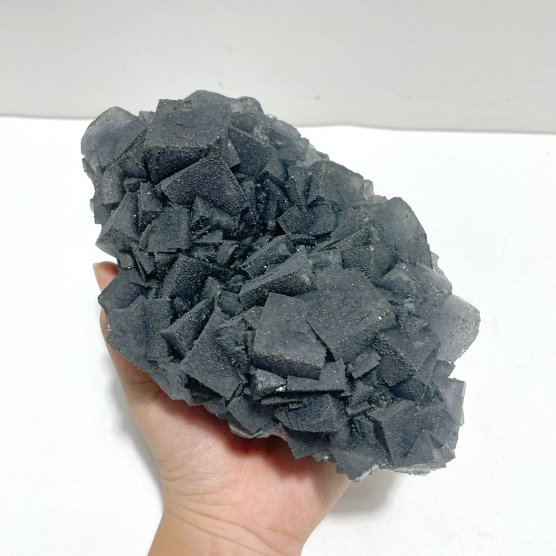 3 Pieces Large Blue Fluorite Mixed Pyrite Raw Stone Specimen - Wholesale Crystals