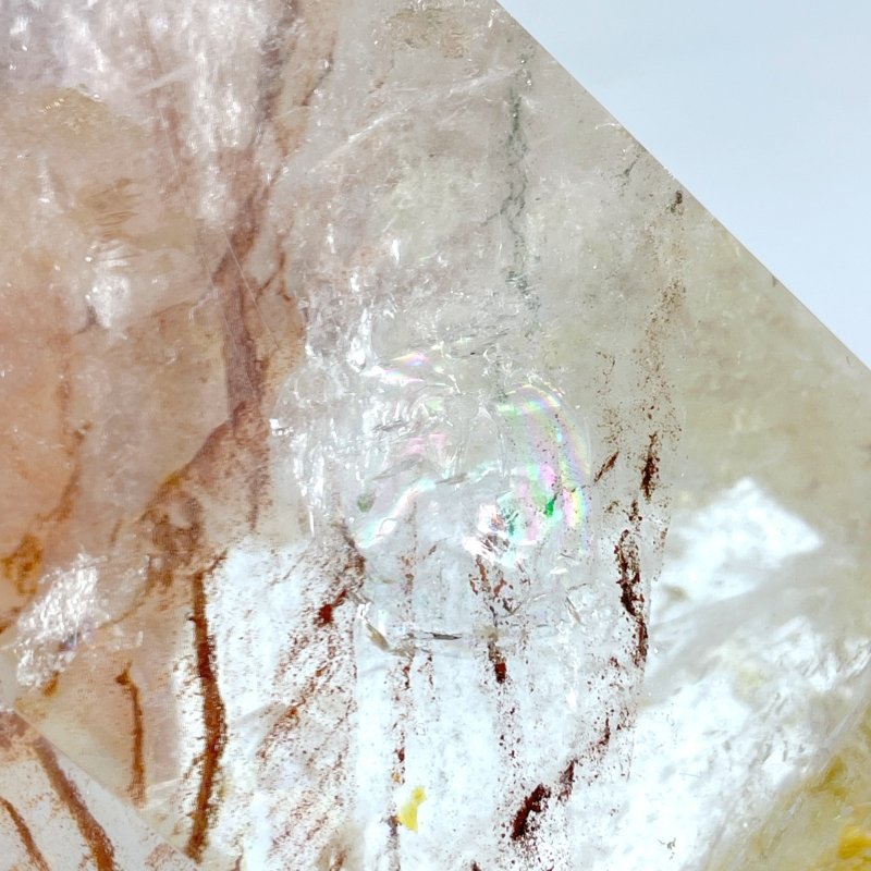 3 Pieces Large Golden Hematoid Quartz Crystal Point Raw Bottom With Rainbow - Wholesale Crystals