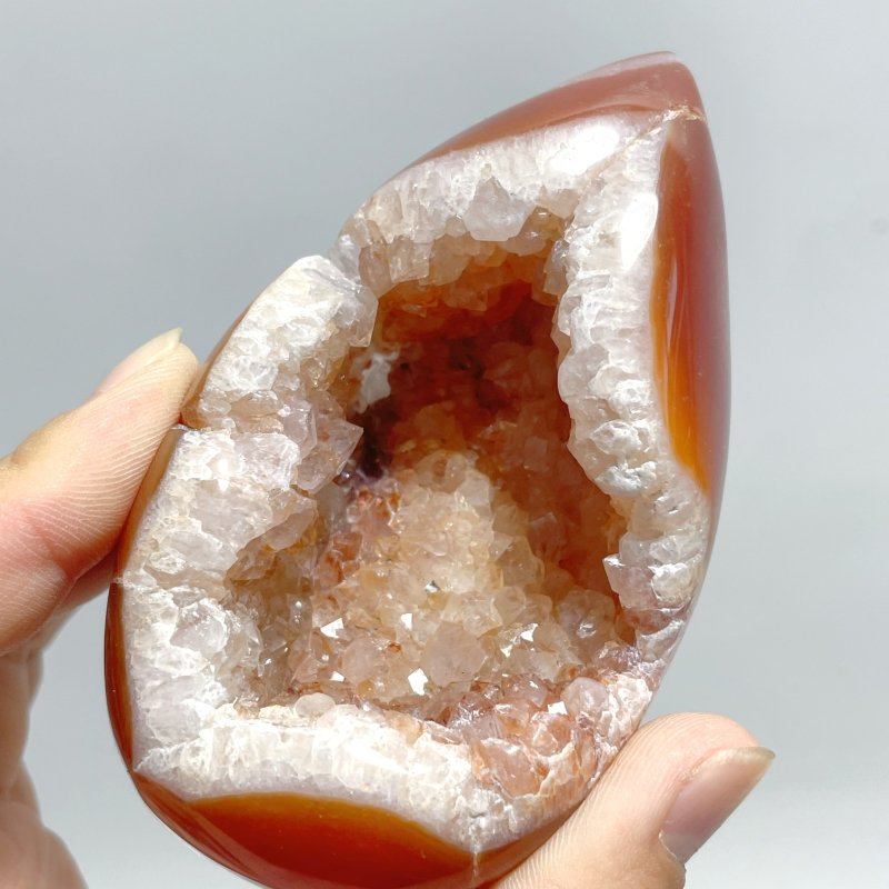 30 Pieces Beautiful Geode Druzy Carnelian - Wholesale Crystals