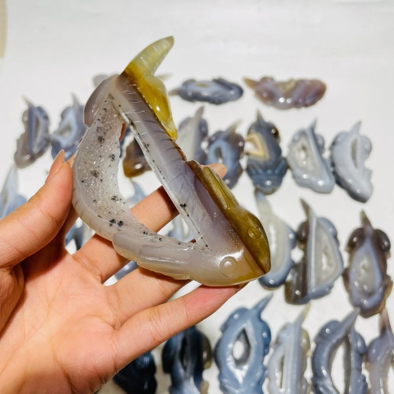 30 Pieces Druzy Geode Agate Giant Salamander Carving -Wholesale Crystals