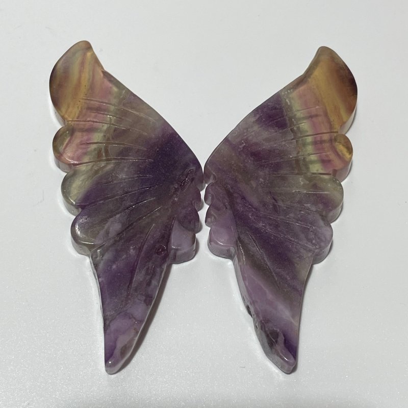 31 Pairs Rainbow Fluorite Butterfly Carving (A1BTF) - Wholesale Crystals