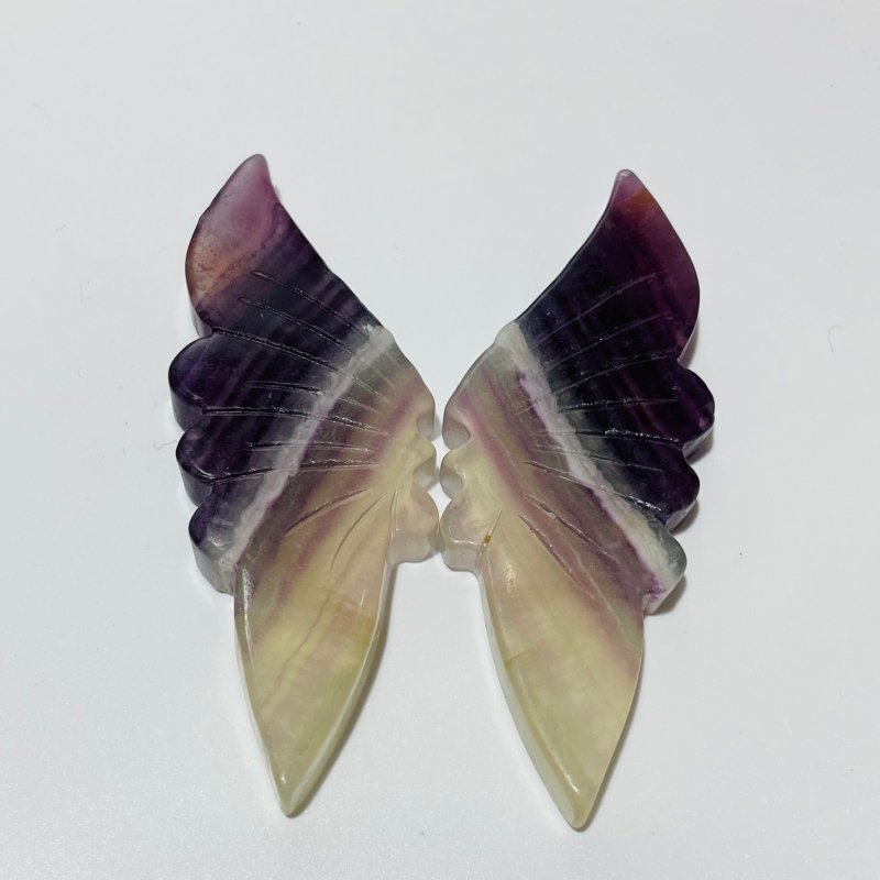 31 Pairs Rainbow Fluorite Butterfly Carving (A1BTF) - Wholesale Crystals