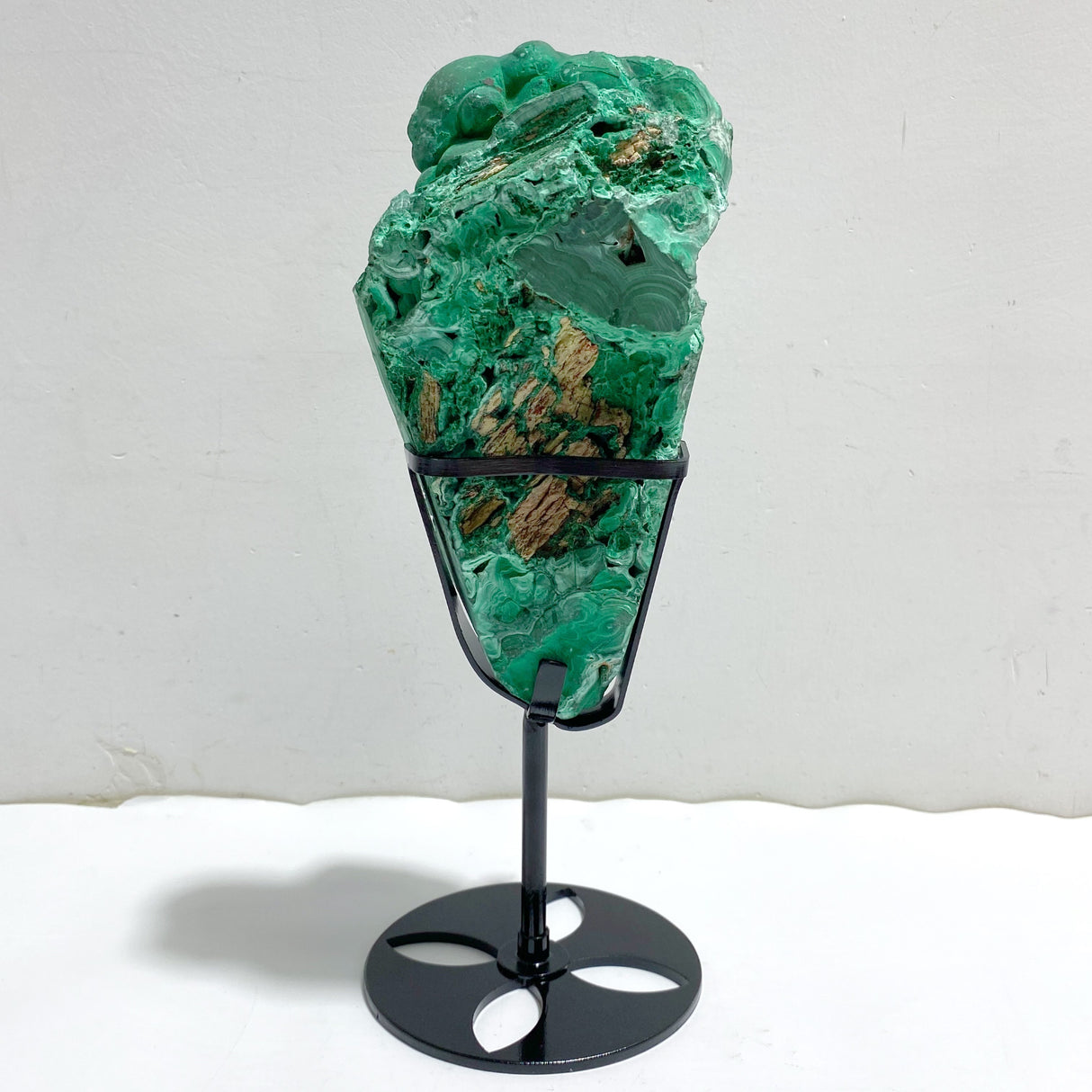 Unique Malachite Specimen With Stand