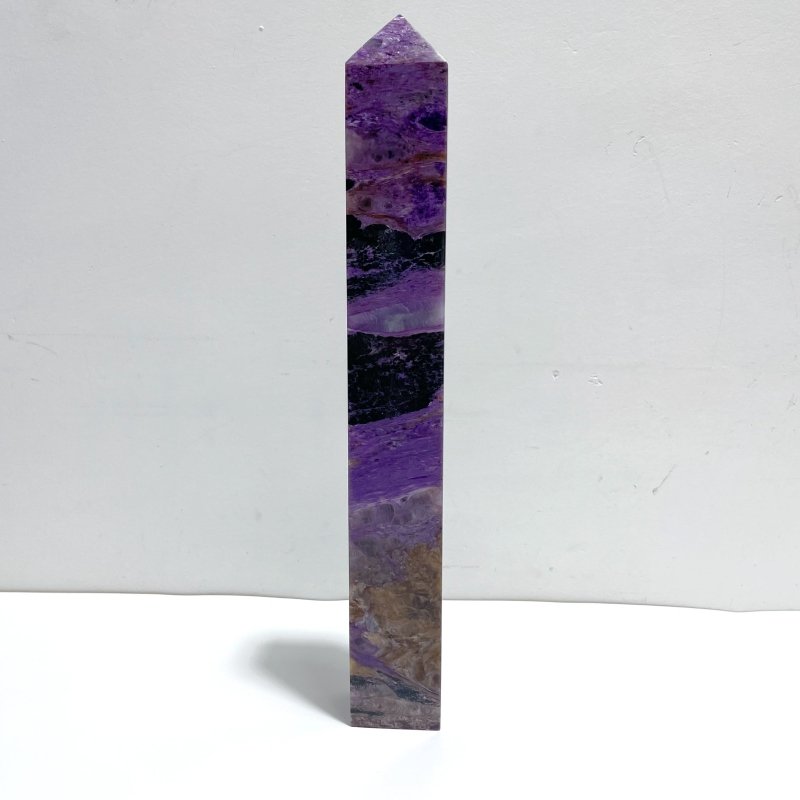 33.7CM Large Charoite Four - sided Tower For Collection A02 - Wholesale Crystals
