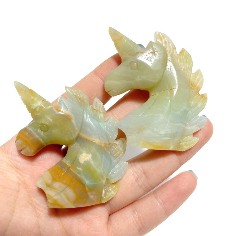 39 Pieces Caribbean Calcite Unicorn Carving - Wholesale Crystals