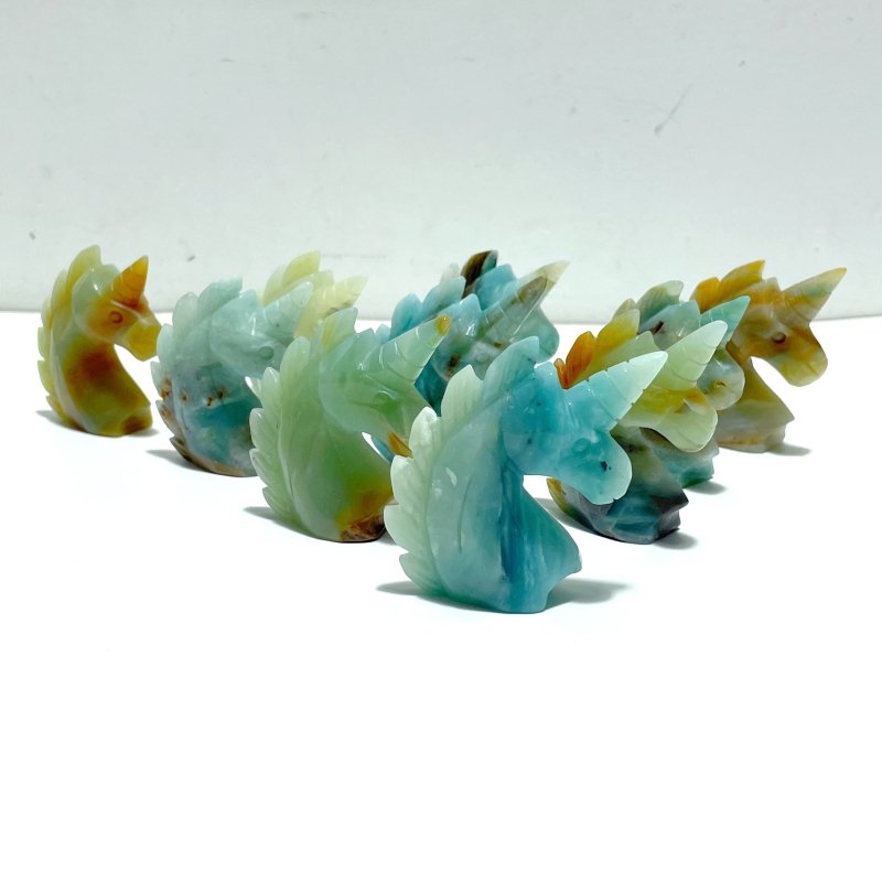 39 Pieces Small Caribbean Calcite Unicorn Carving - Wholesale Crystals
