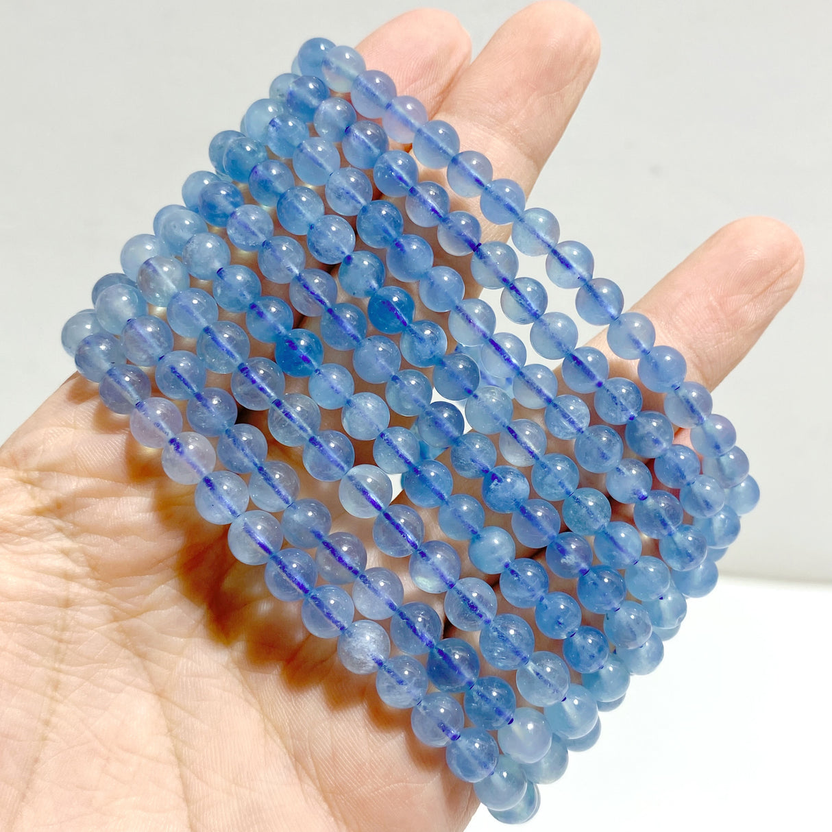 3 Pieces Aquamarine 3-Loop Bracelet For DIY