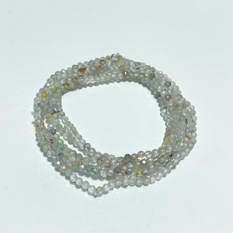 3MM Multi - Faceted Crystal Flash Bead Bracelets Necklace Wholesale Labradorite Sunstone Aquamarine - Wholesale Crystals