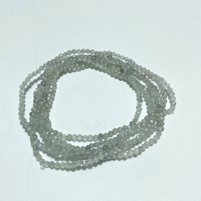 3MM Multi - Faceted Crystal Flash Bead Bracelets Necklace Wholesale Labradorite Sunstone Aquamarine - Wholesale Crystals