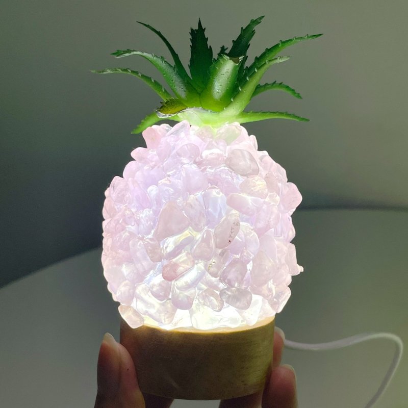 4 Color Pineapple LED Table Lamp Decorations Amethyst Agate - Wholesale Crystals