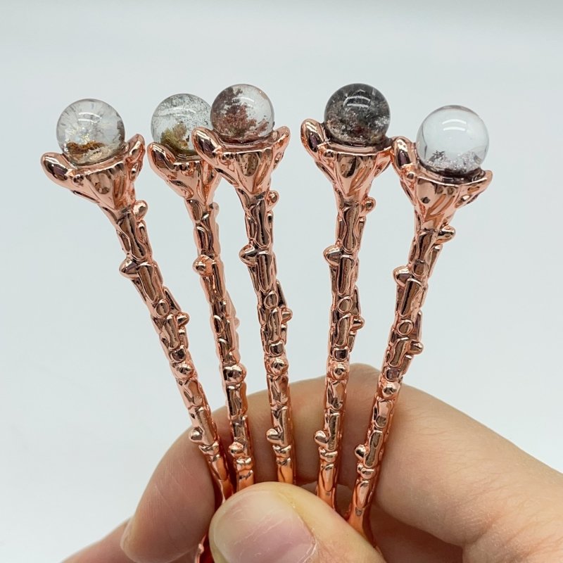 4 Colors Coffee Spoon With Garden Quartz Sphere Wholesale -Wholesale Crystals