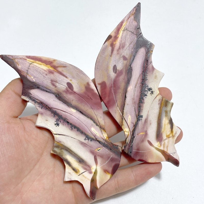 4 Pairs Flying Dragon Wing With Stand Pink Agate Ocean Jasper - Wholesale Crystals