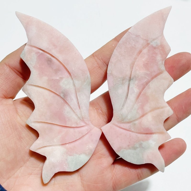 4 Pairs Pink Opal Flying Dragon Wing With Stand - Wholesale Crystals